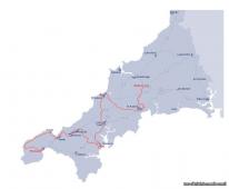 Route will go through: Penzance, St Just, St Ives, Hayle, Camborne, Pool, Redruth, Falmouth, Penryn, Truro, Newquay, St Austell and will finish in Bodmin Route will go through: Penzance, St Just, St Ives, Hayle, Camborne, Pool, Redruth, Falmouth, Penryn, Truro, Newquay, St Austell and will finish in Bodmin